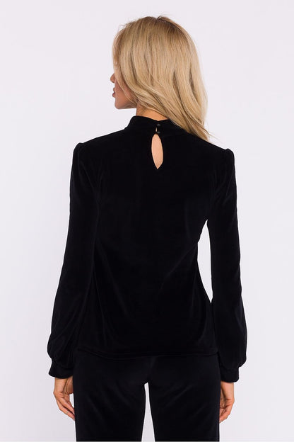 Velour Blouse with Halter Neckline - Michelle & Kenza Co.