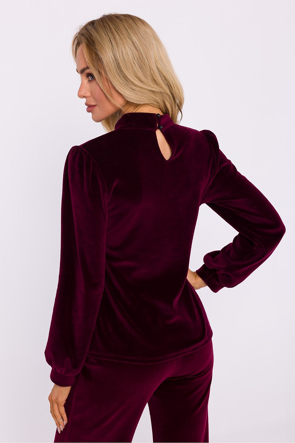 Halter Neck Velour Blouse