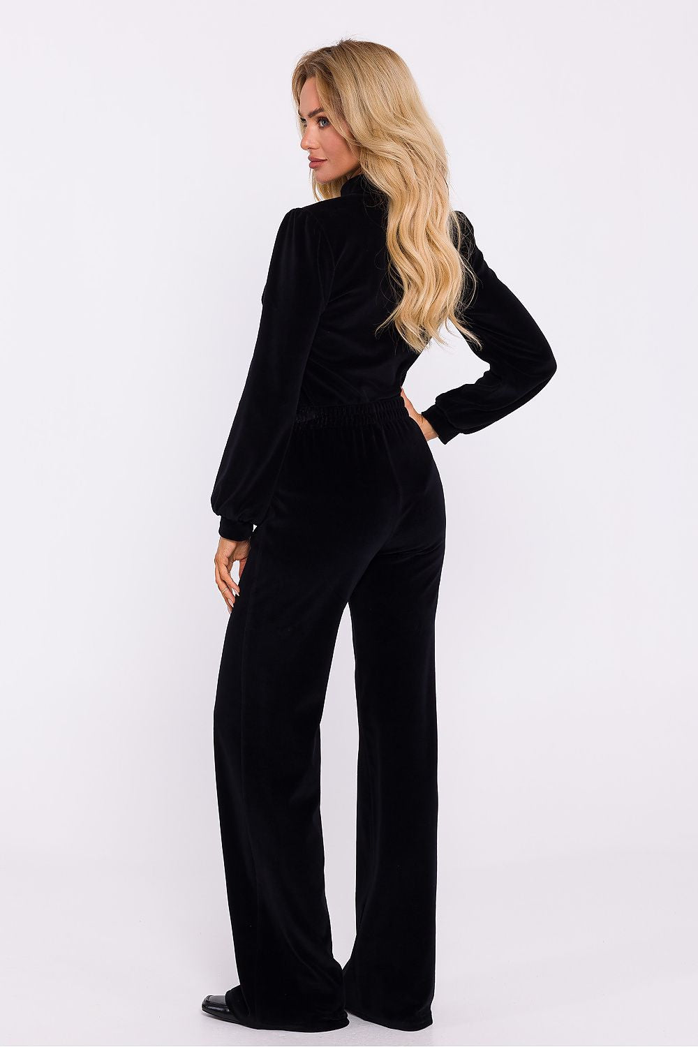 Velour Trousers with Widened Legs - Michelle & Kenza Co.