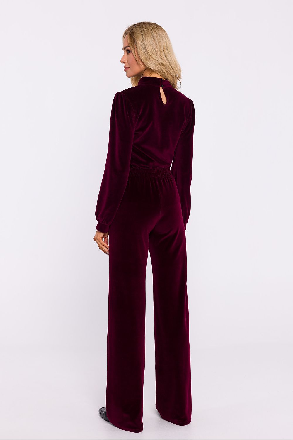 Velour Trousers with Widened Legs - Michelle & Kenza Co.