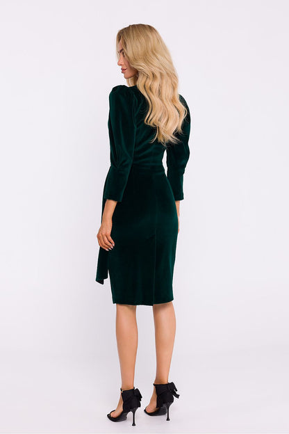 Velour Dress with Envelope Cut - Michelle & Kenza Co.