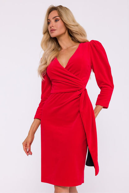 Velour Dress with Envelope Cut - Michelle & Kenza Co.