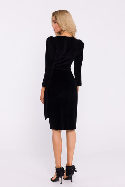 Velour Dress with Envelope Cut - Michelle & Kenza Co.