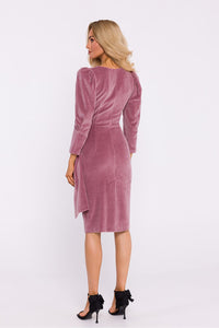 Elegant Velour Dress - Envelope Cut