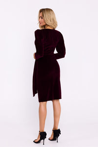 Elegant Velour Dress - Envelope Cut