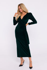 Velour Knit Dress with Envelope Top - Michelle & Kenza Co.