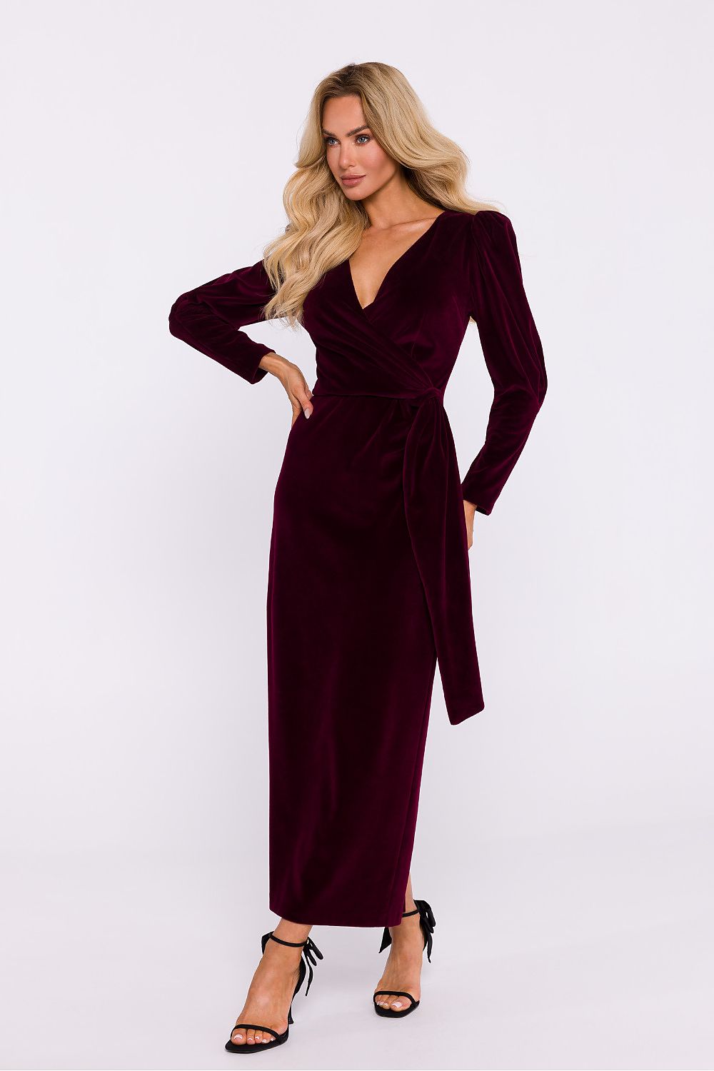 Velour Knit Dress with Envelope Top - Michelle & Kenza Co.