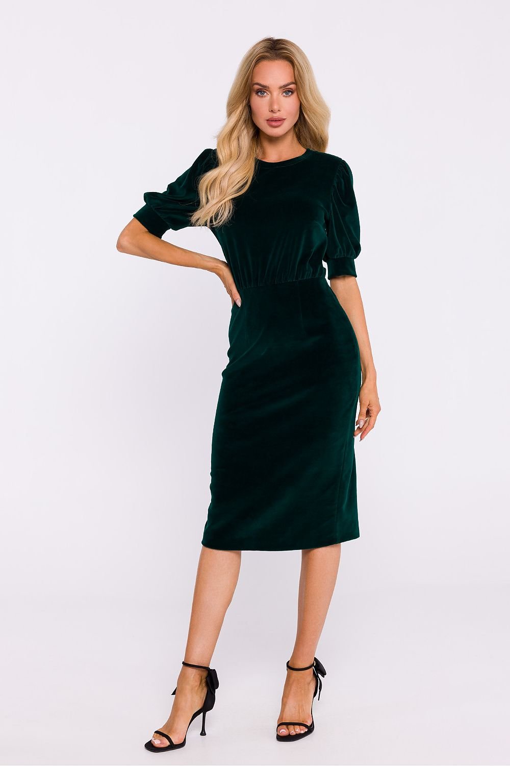 Velour Daydress with Cuffed Sleeves - Michelle & Kenza Co.