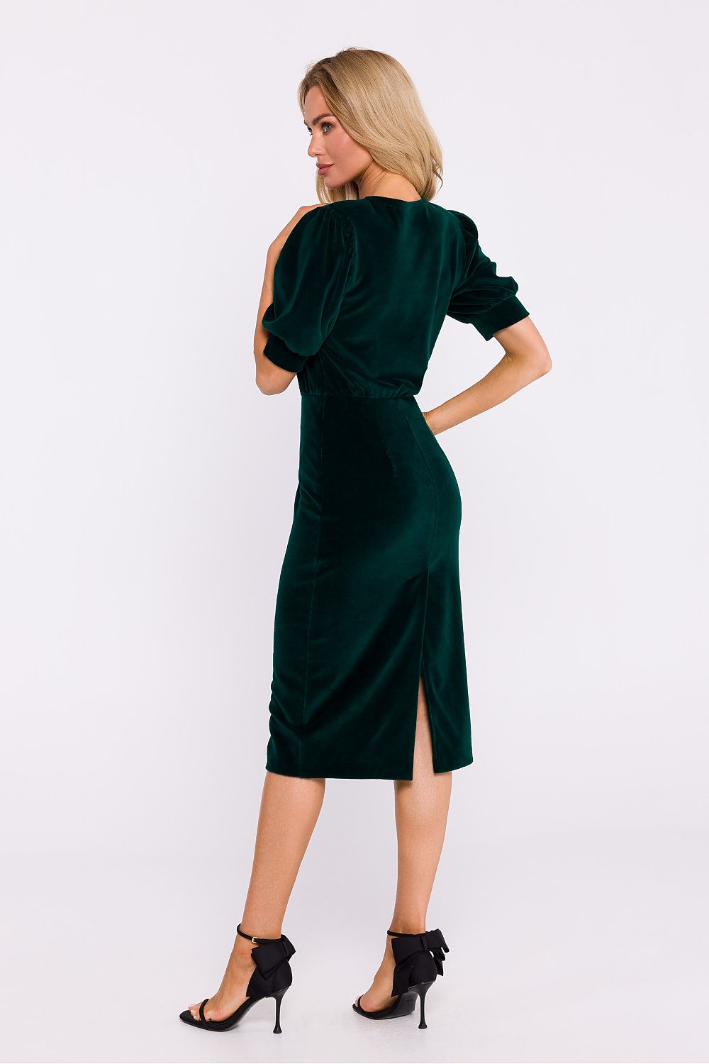 Velour Daydress with Cuffed Sleeves - Michelle & Kenza Co.