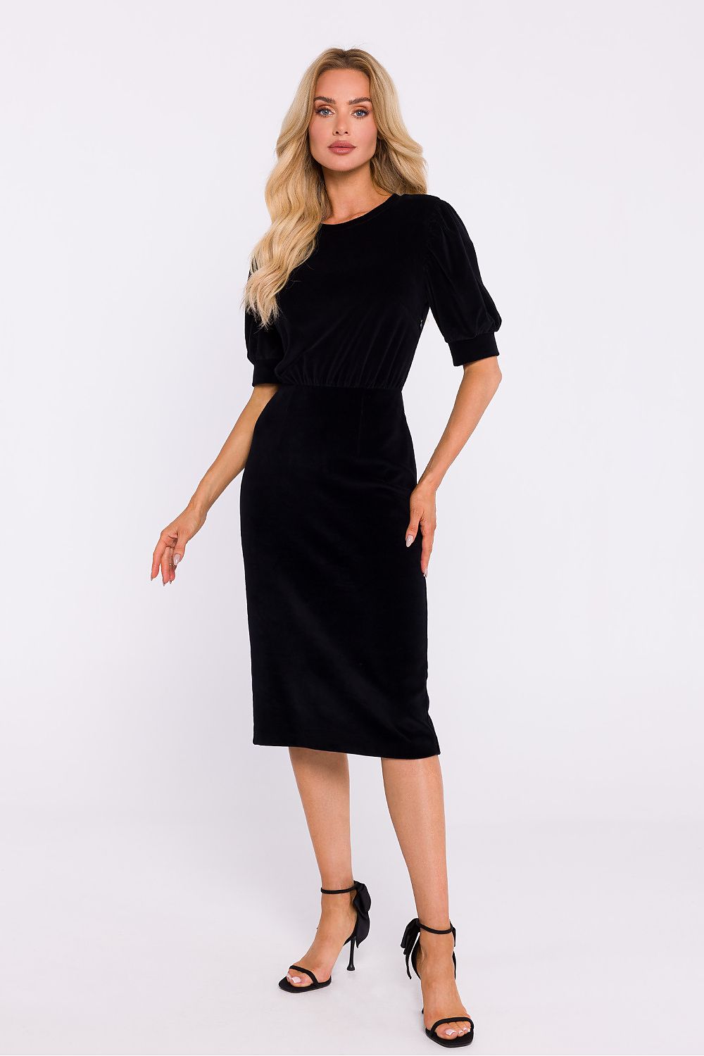 Velour Daydress with Cuffed Sleeves - Michelle & Kenza Co.