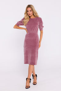 Velour Daydress with Cuffed Sleeves - Michelle & Kenza Co.