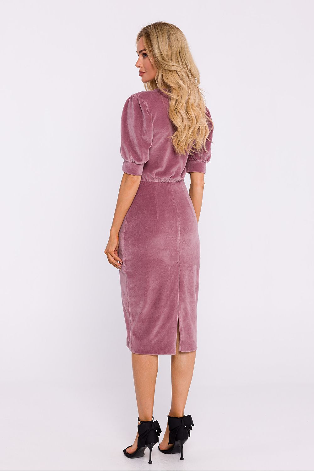 Velour Daydress with Cuffed Sleeves - Michelle & Kenza Co.