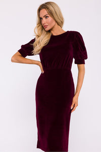 Velour Daydress with Cuffed Sleeves - Michelle & Kenza Co.