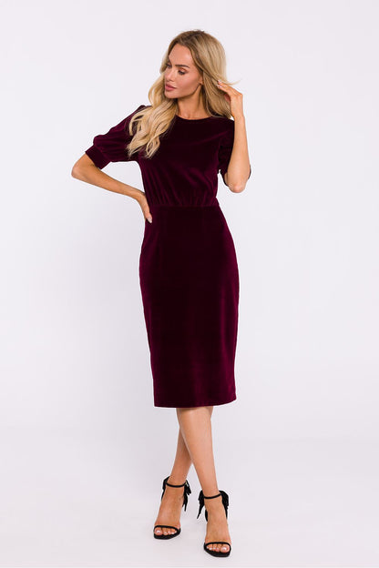 Velour Daydress with Cuffed Sleeves - Michelle & Kenza Co.