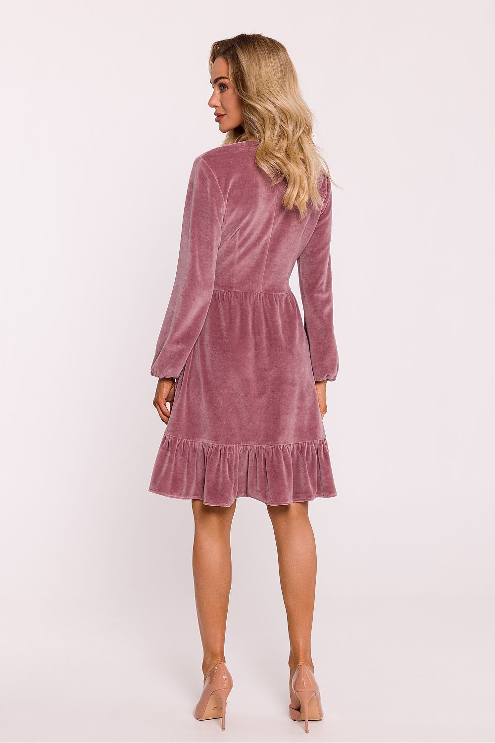 Velour Daydress with Ruffle Hem - Michelle & Kenza Co.