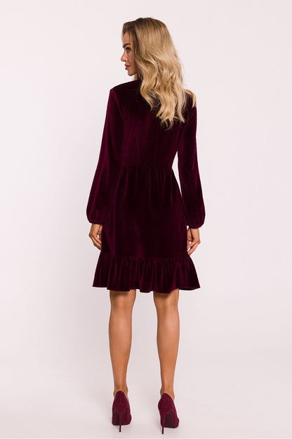 Velour Daydress with Ruffle Hem - Michelle & Kenza Co.