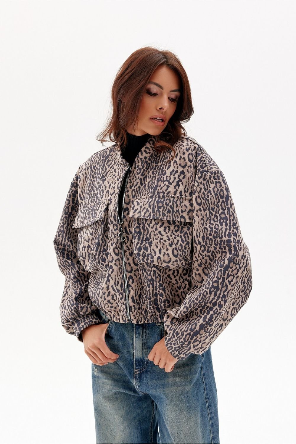 Chic Animal Print Jacket