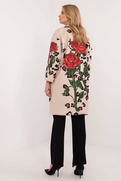 Elegant Rose Print Coat