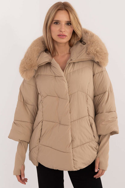 Quilted Jacket with Detachable Fur Trim - Michelle & Kenza Co.