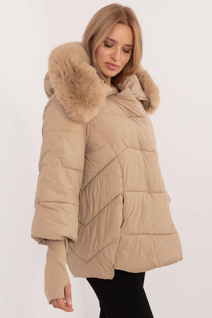 Quilted Jacket with Detachable Fur Trim - Michelle & Kenza Co.