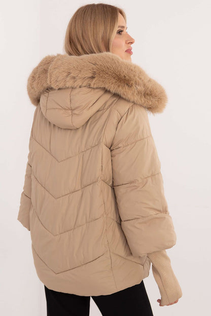 Quilted Jacket with Detachable Fur Trim - Michelle & Kenza Co.