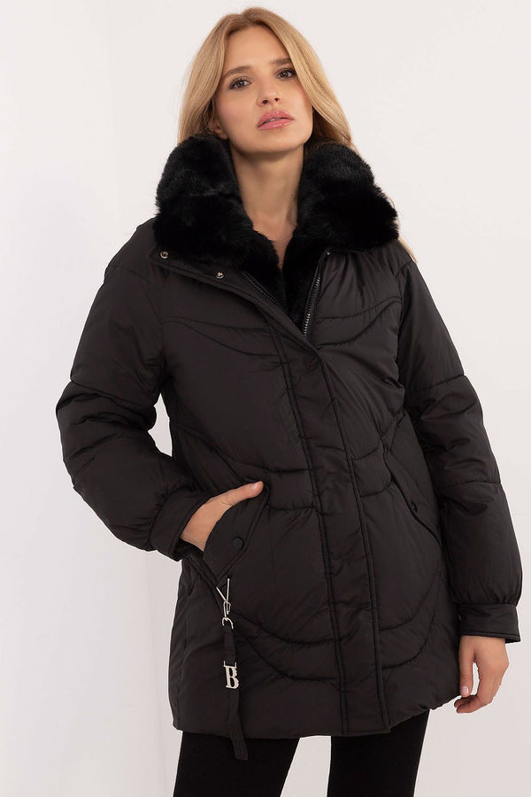 Quilted Jacket with Detachable Fur Coat - Michelle & Kenza Co.