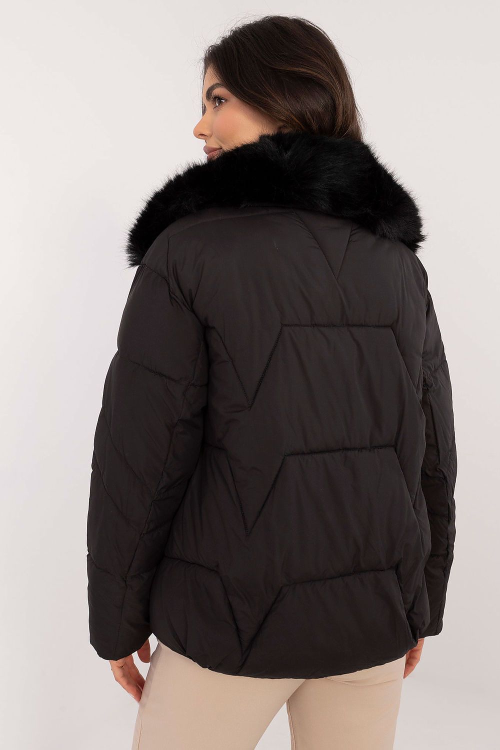 Quilted Jacket with Fur-Trimmed Collar - Michelle & Kenza Co.