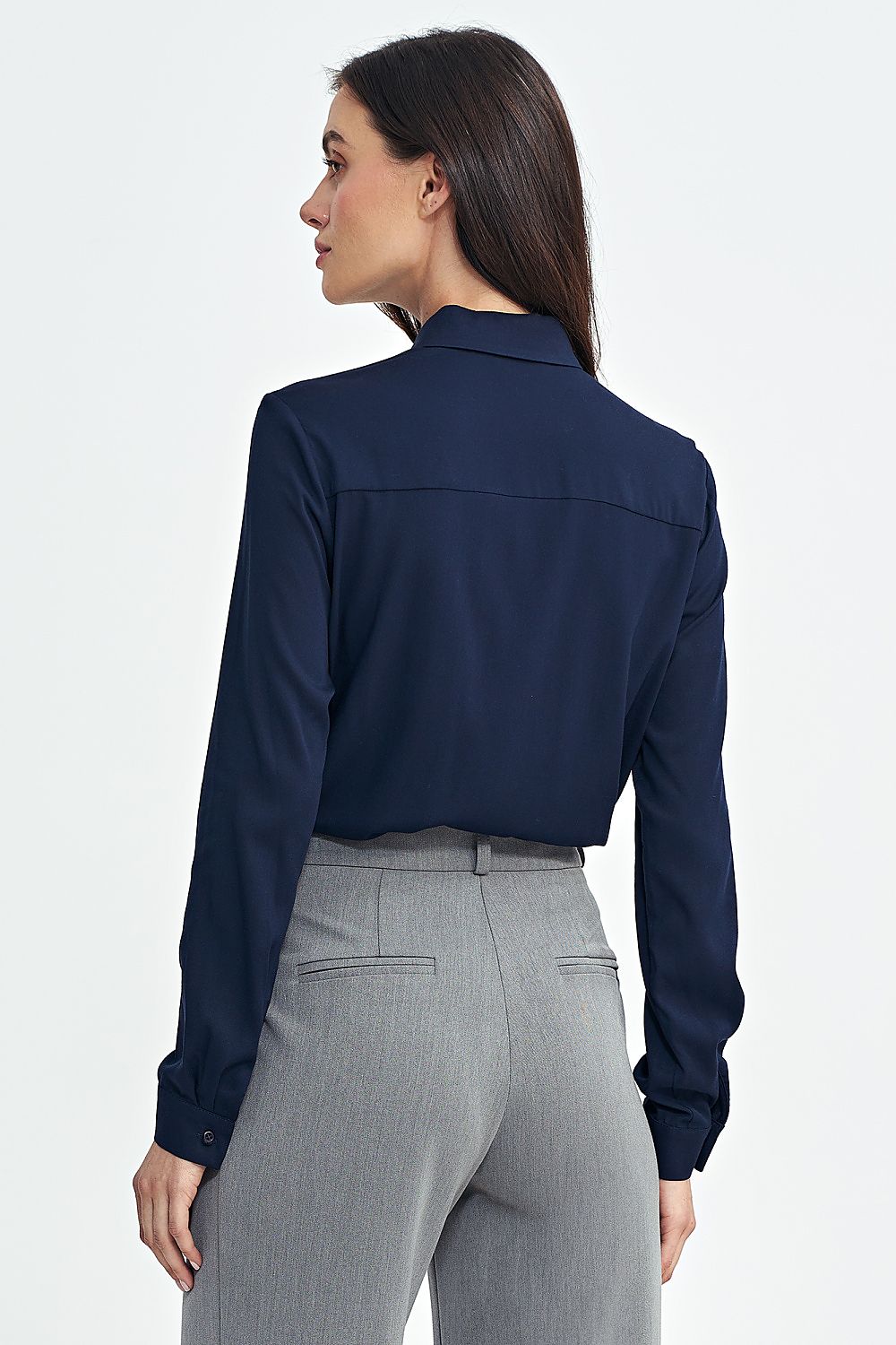 Viscose Long Sleeve Shirt with Classic Collar - Michelle & Kenza Co.