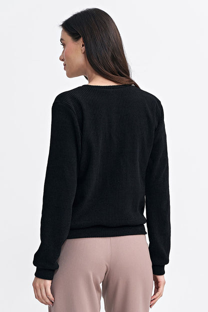 Ribbed Knit Comfort Blouse