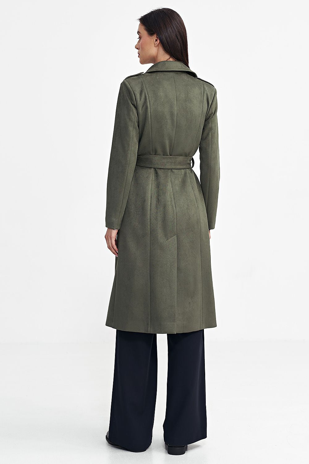 Nubuck Coat with Military-Inspired Detail - Michelle & Kenza Co.