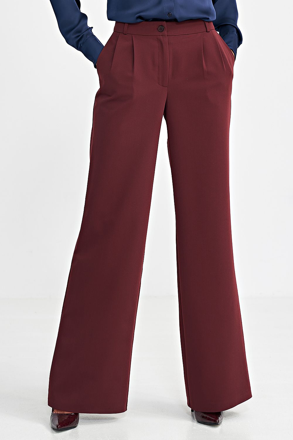 Viscose Trousers with Wide-Leg Cut - Michelle & Kenza Co.