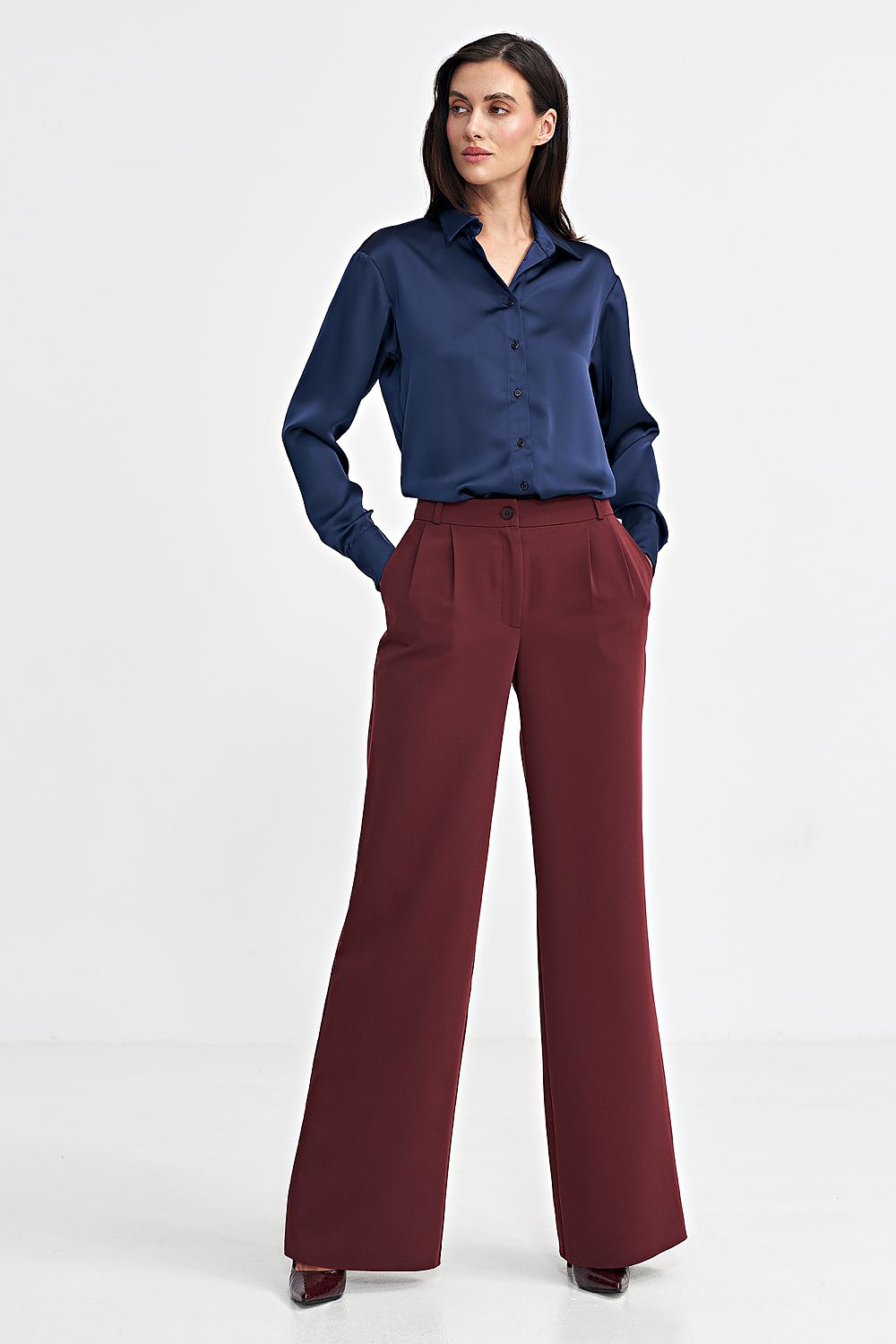 Viscose Trousers with Wide-Leg Cut - Michelle & Kenza Co.