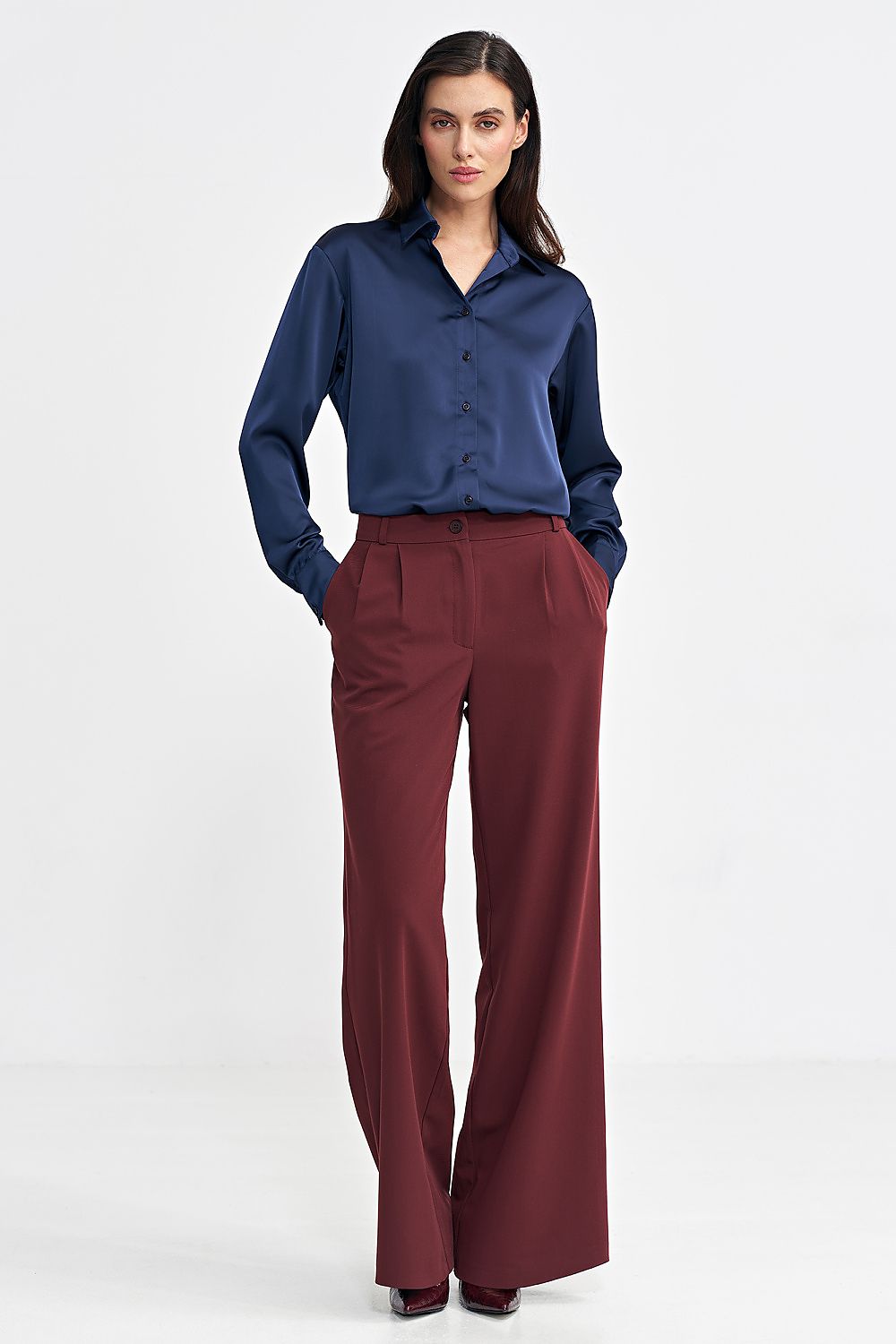 Viscose Trousers with Wide-Leg Cut - Michelle & Kenza Co.