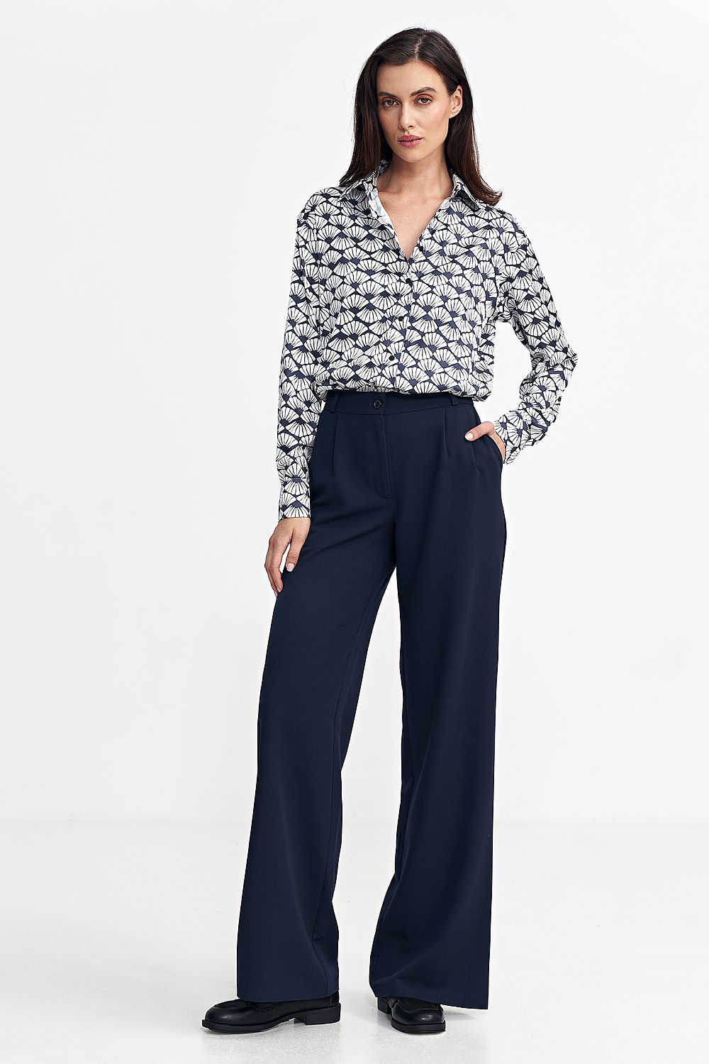 Viscose Trousers with Wide-Leg Cut - Michelle & Kenza Co.