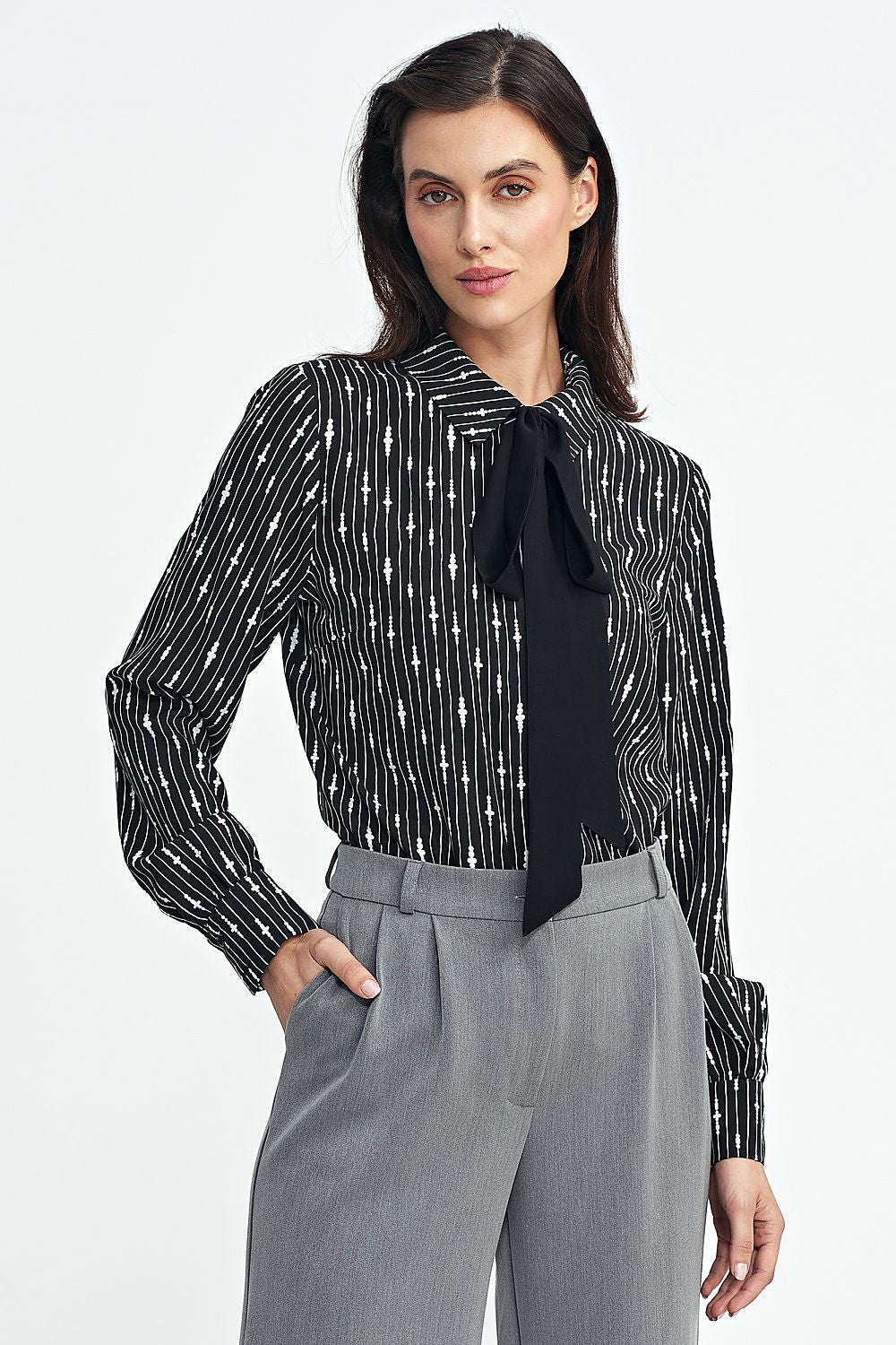 Viscose Long Sleeve Shirt with Classic Collar - Michelle & Kenza Co.