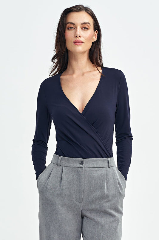 Modal Bodysuit with Envelope Neckline - Michelle & Kenza Co.