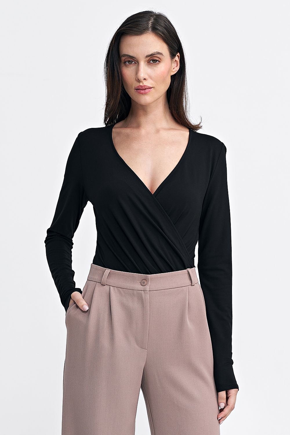 Modal Bodysuit with Envelope Neckline - Michelle & Kenza Co.