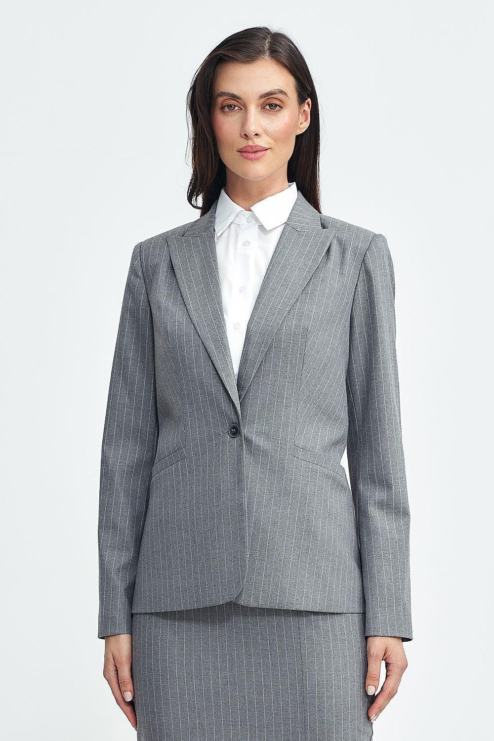 Viscose Blazer with Contrast Stripes - Michelle & Kenza Co.