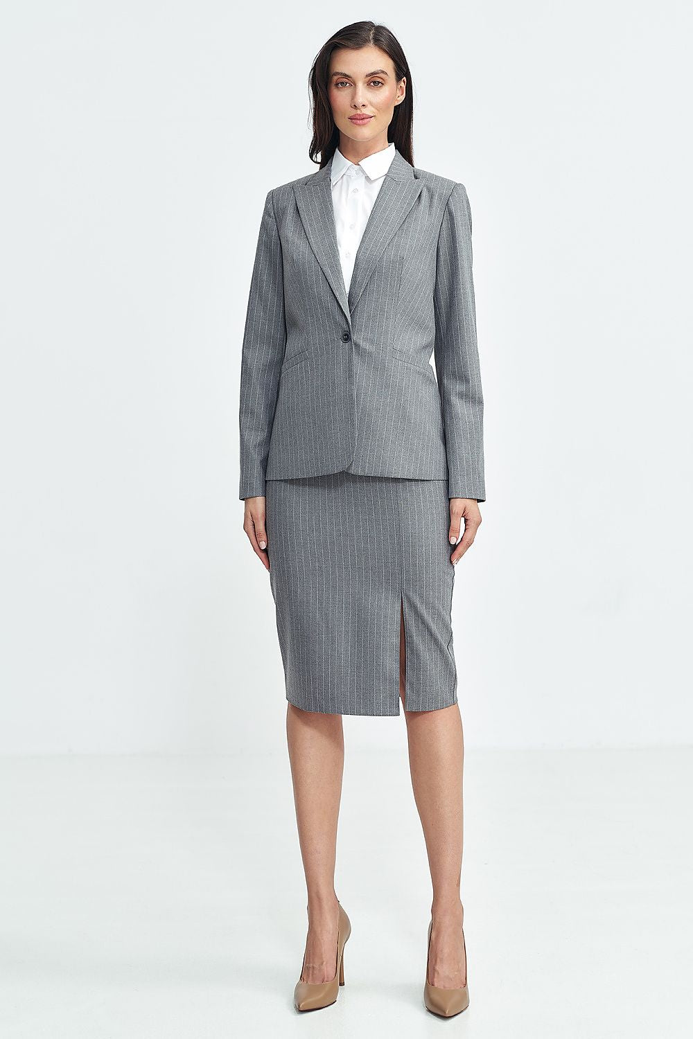 Viscose Blazer with Contrast Stripes - Michelle & Kenza Co.