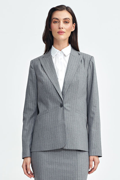 Viscose Blazer with Contrast Stripes - Michelle & Kenza Co.