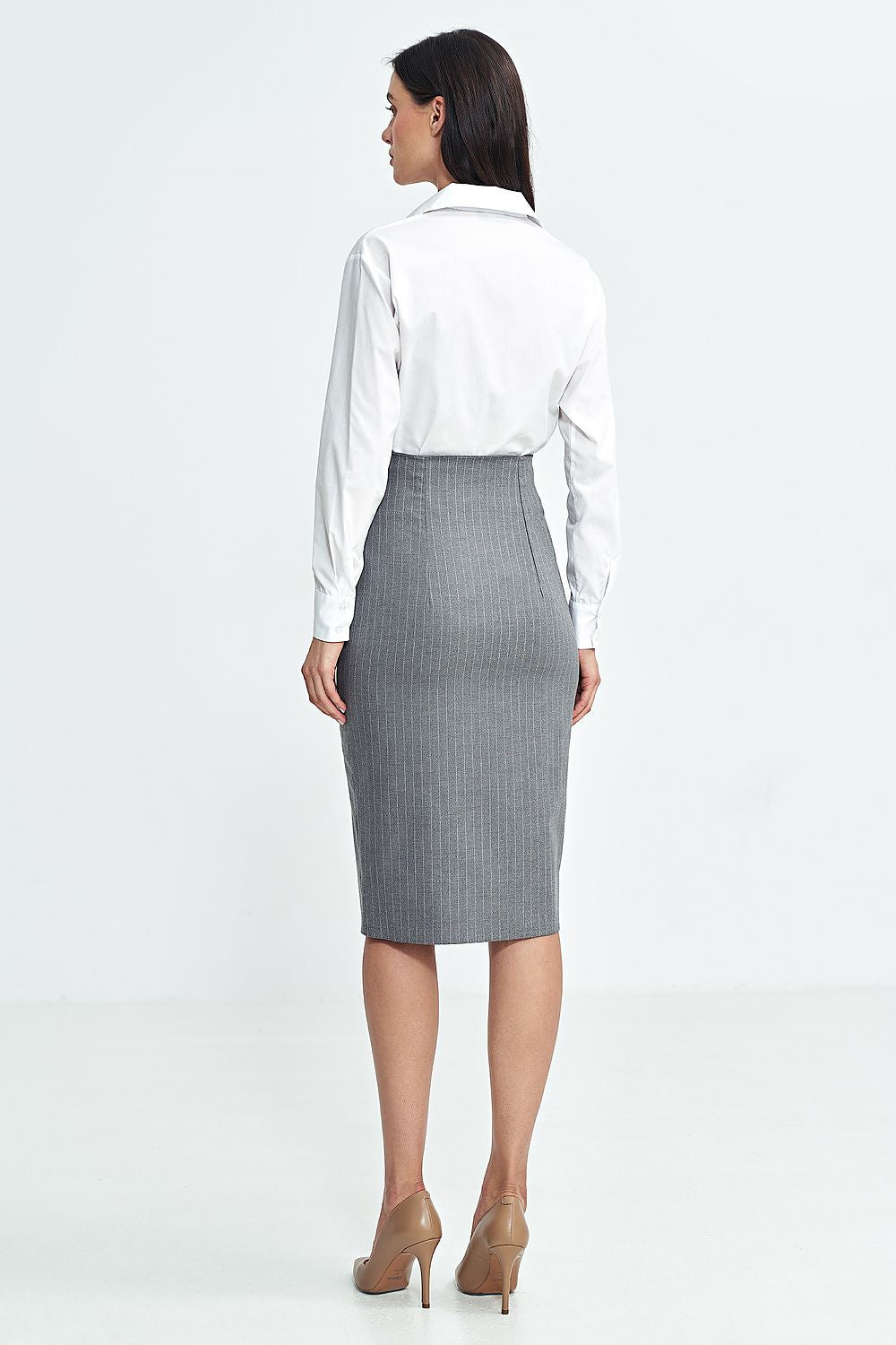 Viscose Skirt with Decorative Button Closure - Michelle & Kenza Co.