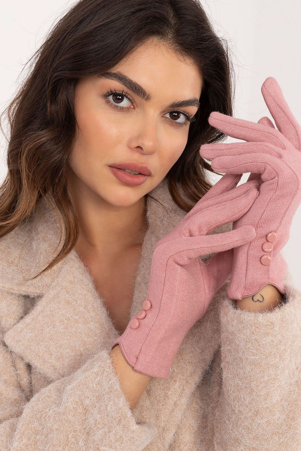 Cotton Blend Gloves with Decorative Buttons - Michelle & Kenza Co.