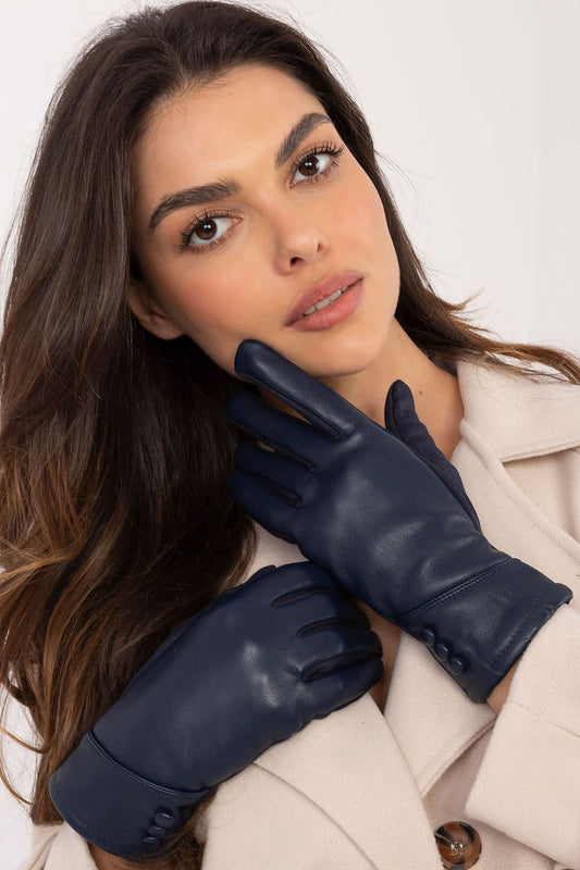 Ecological Leather Gloves with Decorative Buttons - Michelle & Kenza Co.