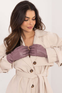 Insulated Leather Gloves with Embroidered Flower - Michelle & Kenza Co.