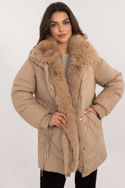 Quilted Jacket with Detachable Fur Trim - Michelle & Kenza Co.