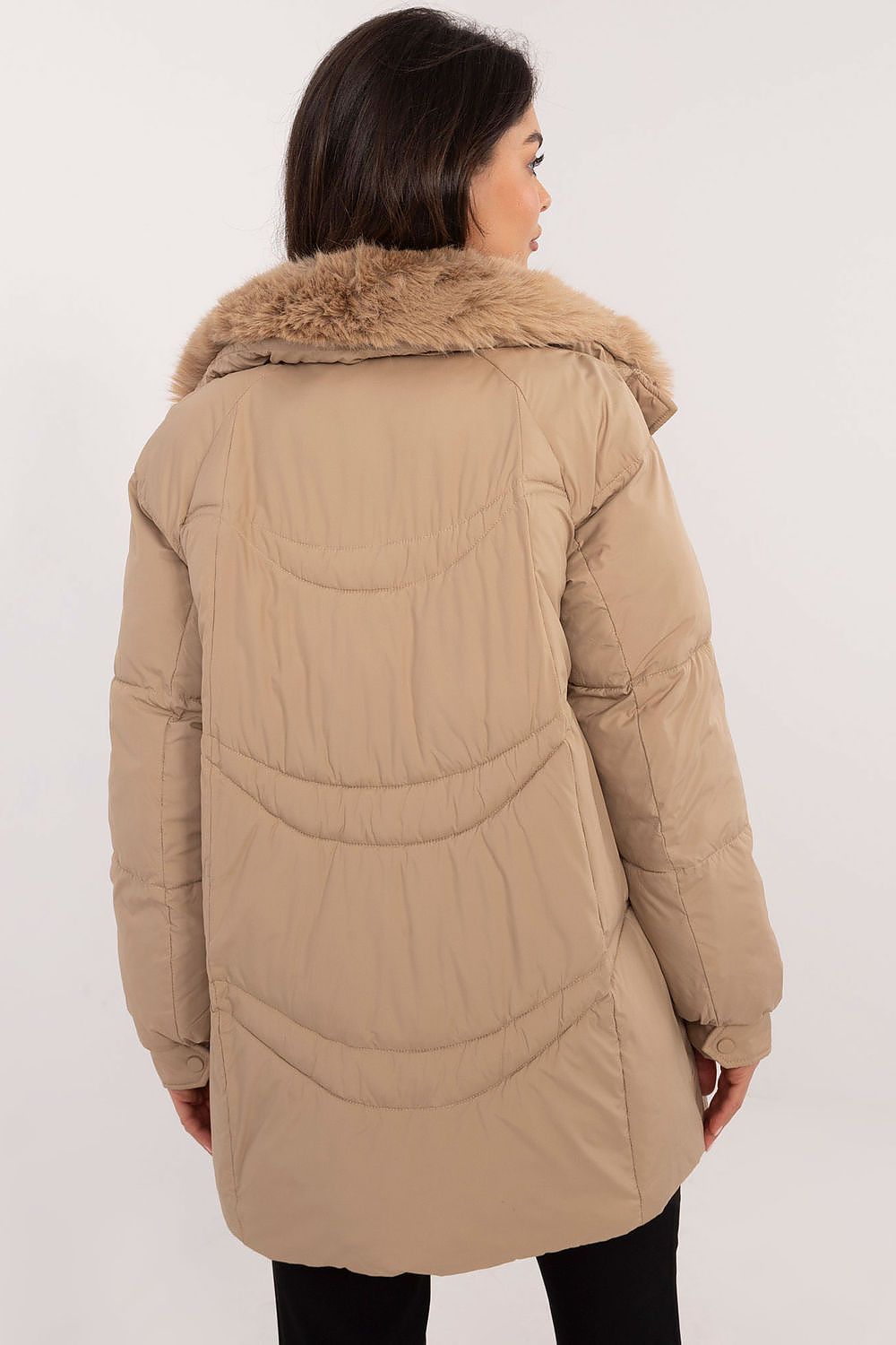 Quilted Jacket with Detachable Fur Trim - Michelle & Kenza Co.