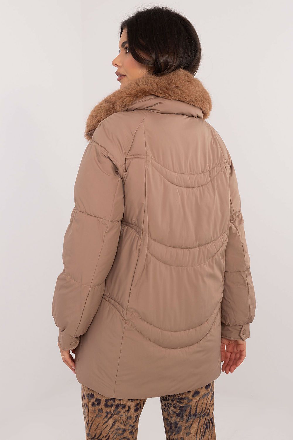 Quilted Jacket with Detachable Fur Trim - Michelle & Kenza Co.