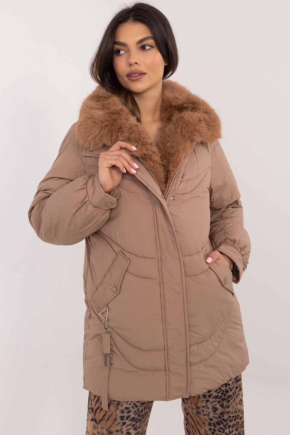 Quilted Jacket with Detachable Fur Trim - Michelle & Kenza Co.