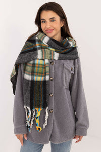 Elegant Scarf with Check Pattern and Tassels - Michelle & Kenza Co.