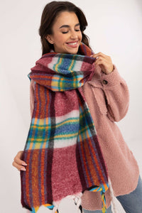 Elegant Scarf with Check Pattern and Tassels - Michelle & Kenza Co.